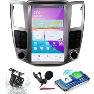 Android 15 Autoradio Navi voor L-exus RX RX300 RX330 RX350 RX400H 2004-2008 11.8 ""Verticale scherm Auto Multimedia Player met Carplay GPS-navigatie HIFI FM 5G-WiFi SWC DSP MIC-camera,4g+64g