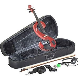 Stagg EVN 4/4 MRD Elektrische viool + Helm + Etui Metallic Rood