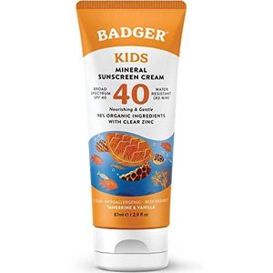 Badger Clear Zinc zonnecrème voor kinderen, SPF40, 87 ml