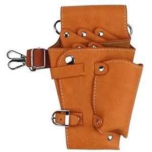Kapperstas voor uitrusting Salon Barber PU Lederen Haar Schaar Tas Schaar Clips Schaar Tassen Gereedschap Kappers Holster Pouch Houder Case Riem Kappers Tas(Yellow)