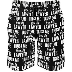 Trust Me, I'm A Lawyer Zwembroek voor heren, bedrukte boardshorts, strandshorts, badmode, badpakken met zakken, 2XL