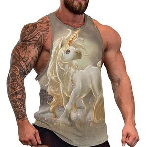 Mamagical Unicorn Heren Tanktop Grafisch Mouwloos Bodybuilding Tees Casual Strand T-Shirt Grappige Gym Muscle