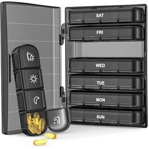 Pill dispenser Pill Organizer, Detachable Travel Pill Planner, Portable Airtight Pill Container, BPA Free Daily Medicine Case, Easy Fill (Size : 28 Compartments)