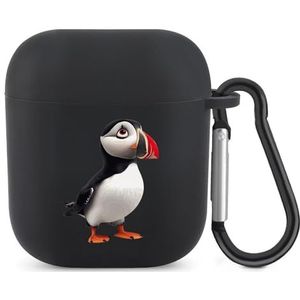 Puff-in-birds Leuke Case voor AirPods 2&1 Schokbestendige Beschermende Hoofdtelefoon Gevallen Cover Met Sleutelhanger Voor Mannen Vrouwen