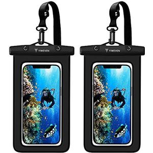 YIWEVEN Waterdichte telefoonhoes, [2 stuks] IPX8 universele waterdichte hoes mobiele telefoon droge tas voor iPhone 12 Pro Max/11/XR/XS/SE 2020/7/8/Samsung Galaxy/Moto/Google/Blu en meer tot 7 inch