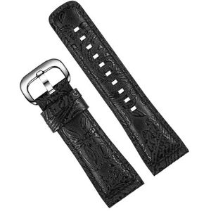 dayeer Koe Lederen Horlogeband Voor Zeven Op Vrijdag Vintage M1 Sf-M2/02 SF-M3/01 Q1 Q2 Q3 P3 horlogeband Armband Accessoires (Color : Black silver, Size : 28mm)