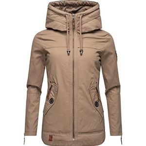 Navahoo Wekoo Lichte overgangsjas voor dames, met capuchon, XS-3XL, taupe, L