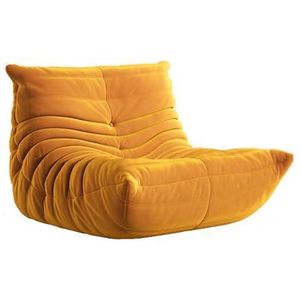 Armloze haardstoel, extra grote zachte Caterpillar vloerloungestoel, comfortabele luie fauteuil, zitzak met vrijetijdsaccent met rugleuning voor woonkamer, slaapkamer, kantoor(Color:Orange,Size:95CM)