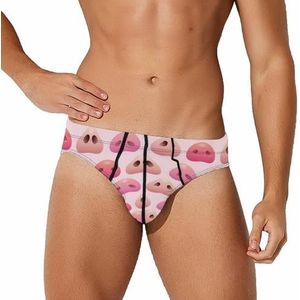 Varkens Neuzen Roze Heren Slips Ondergoed Stretch Slip Zachte Ademende Onderbroek Gedrukt