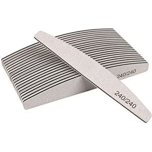Een dubbelzijdige nagelfil, een nagelbuffertje 50 stuks dubbelzijdige nagelvijlbuffer met 80-240 korrel afwasbaar schuurpapier for manicure(240-240 Grit)