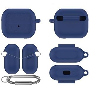 Siliconen hoesje voor 2024 Galaxy Buds 3 Pro draadloze oordopjes accessoires, zachte beschermhoes (blauw)