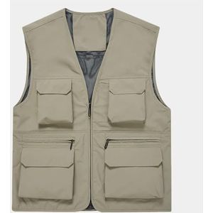 Pegsmio Outdoor Vest Voor Mannen Effen Kleur Grote Zak Ademend Vissen Vest, Zwart, XL