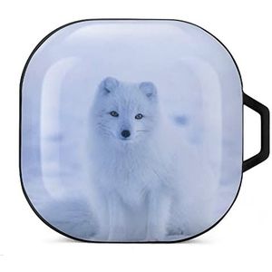 Arctic Fox Oordopjes Hoesje Compatibel met Samsung Hard Shell Beschermhoes Zwart-Stijl