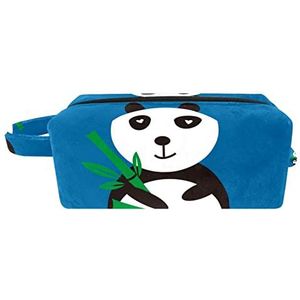 Cosmetische tas,kleine handtas make-uptas voor damesportemonnee,Blauwe originele panda,make-uptasjes voor op reis