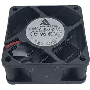 CYRMZAY Compatibel voor Delta AFB0624SH 24V 0.18A 6025 6cm 2-Wire Cooling Koelventilator