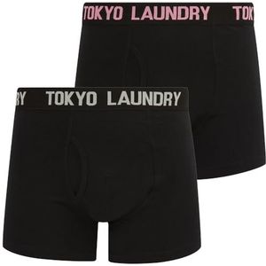Tokyo Laundry Boxershorts voor heren, 2 stuks, Walkers 3 - Sachet Roze/Jet Stream, XL