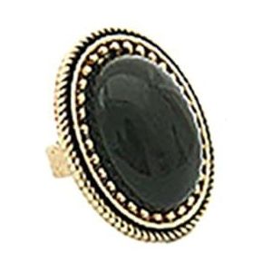 Dames klassieke sieraden mode retro ovale edelsteen heren- en damesringen ringen armbanden (Style : Black)