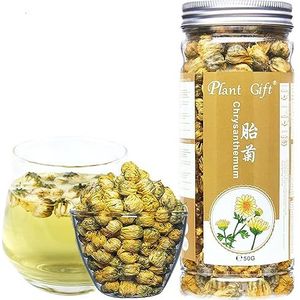 Plant Gift Chrysanthemum Tea, 胎菊 Chrysanthemum Thee, Chinese hangzhou Tai Ju, losse bladkruide thee, blik met honing, wolfberry, rozenthee 50 g/1.76 oz