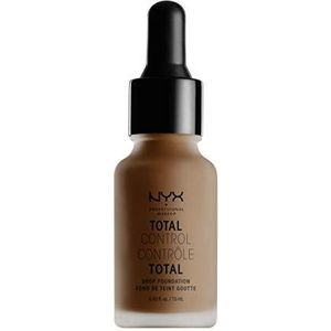 NYX Professional Makeup Total Control Drop Foundation, nauwkeurige dosering, opbouwbare dekking, langdurig, veganistische formule, matte afwerking, kleur: cocoa
