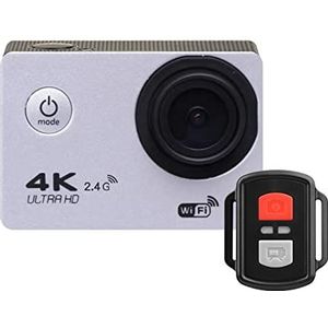 Ultra HD 4K Action Camera WiFi Afstandsbediening Sport Video Recording Camera DV DVR 170D 30M Ga waterdichte pro mini-helmcamera(Color:Silver)
