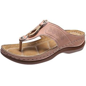 sandalen Grote maten sandalen for dames zomer casual hakken, grote maten slippers met dikke zool sandaal(B,35)