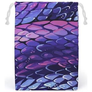 Poison Snake Print Canvas Trekkoord Zakken Herbruikbare Opbergtas Gedrukt Geschenken Sieraden Case Pouch Organizer Voor Reizen Thuis