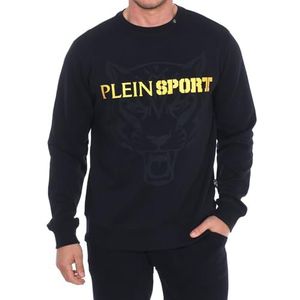 Plein Sport Sweatshirt voor heren met lange mouwen en ronde hals, FIPSG600, Zwart, XL
