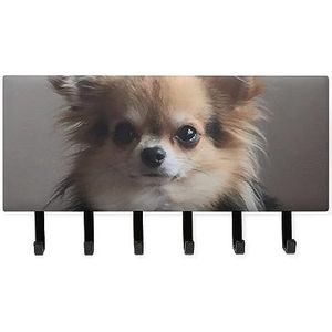 Leuke Chihuahua Sleutelhangers met 6 Haken Grote Wandmontage Sleutelhouder voor Entryway