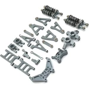 MANGRY Fit for MJX 14301 14302 Suspension Arm Steering Cup Schokdemper Stuurinrichting Shock Tower Set 1/14 RC Auto Upgrade onderdelen Kit (Size : Light Grey)