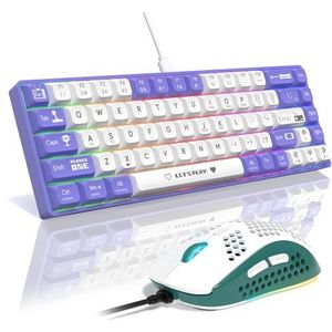 MAMBASNAKE AJAZZ AK680 Mechanical Keyboard, 68 Key 60 Percent Hot Swappable Gaming Keyboard + 6 Adjustable DPI 6400 Gaming Mouse with 6 RGB Light, for PC/Mac/Laptop Gamer (Red Linear Switch)