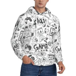 TTIGLHOH Videogame Jongens Winter Hoodies Voor Mannen Fleece Gevoerde Sherpa Trui Kangoeroe Pocket Comfort Fit, Winter Sweatshirt, Zwart, M