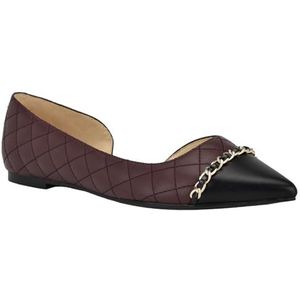 NINE WEST Breza Ballet Flat voor dames, Bordeaux Zwart 600, 38.5 EU