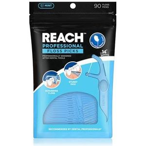 REACH Interdentale Flosser Pick | Acute hoek voor beter bereik | Gedeukt voor betere grip | 90 Flossers