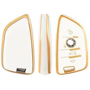 Autosleutel beschermhoes Autosleutelbehuizing Houder Zwart Goud Frame Ontwerp 4 Knop Autosleutels Shell TPU Keybag Voor BMW A-serie B-serie Accessoires Sleutel Shell(6)