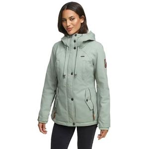 MARIKOO Warme winterjas voor dames, teddybont, gevoerde winterjas B802, Smokey-Mint, M