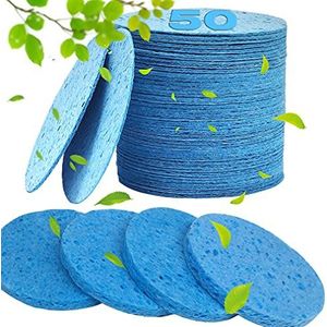 METUUTER 50 stuks gecomprimeerde gezichtssponzen voor schoonheidsspecialisten - 100% natuurlijke cellulose gezichtsspons professionele cosmetische spa-sponzen voor gezichtsreiniging, massage