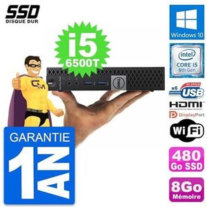 Dell Mini PC OptiPlex 3040 Micro i5-6500T RAM 8GB SSD 480GB HDMI Windows 10 WiFi (Refurbis)