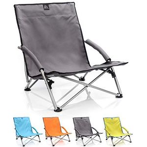 ligstoel inklapbaar perfect om te kamperen tour tuin balkon reis strandstoel opvouwbaar visstoel voor outdoor-activiteiten (Grijs, 55 x 66 x 51 cm)