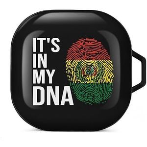 It's In My DNA Bolivia vlag oortelefoon hoesje compatibel met Galaxy Buds/Buds Pro schokbestendig hoofdtelefoon hoesje zwart stijl