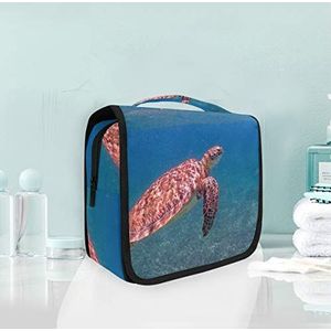 Hangende opvouwbare toilettas cosmetische tas marmer zee schildpad make-up reizen organizer tassen tas voor vrouwen meisjes badkamer