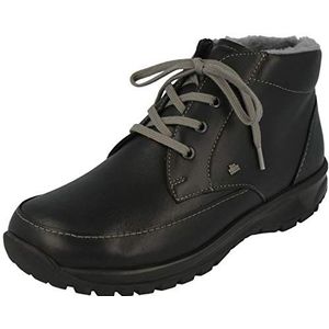 Finn Comfort Aibling Boots Winterlaarzen voor heren, glad leer, elegant, vrije tijd, effen, Zwart donker, 45 EU