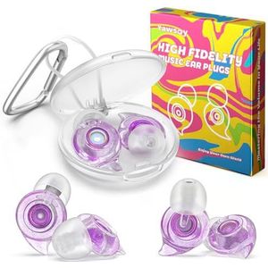 Yawsoy Concert oordopjes, 2 paar High Fidelity oordopjes voor ruisonderdrukking met akoestisch filter, 24dB siliconen oordopjes voor concerten, festival, nachtclub, DJ's, muzikanten, lawaaierige