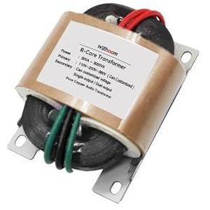 5 W R-Core Power Transformer Dual Output 12V-0-12V 15V-0-15V /18V/24V 3Wires Pure Koperdraad Audio Amplifier Gebruik Input 220V 110V (Kleur: Input 220V, Maat: 110V-0-110V)