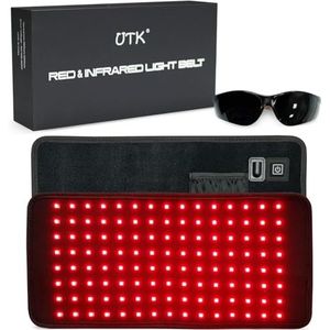 UTK Rood licht therapie pad voor verlichting van lichaamspijn, LED 660 & 850nm draagbare wrap diepe therapie riem met timer functie verlichten rug schouder pijn