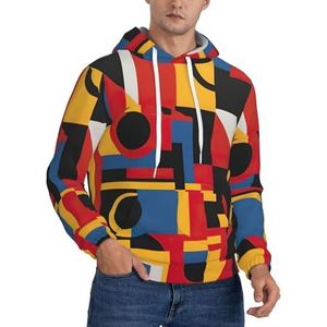 Jkkghll Samenstelling In Rood Geel Blauw En Zwarte Print Mannen Hooded Warme Lichtgewicht Trui Voor Winter Herfst En Lente Casual Wear, Zwart, XS