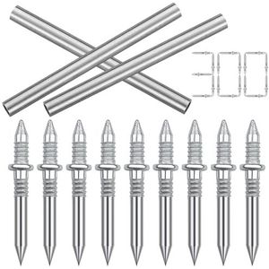 Baxcdyswe 300 stuks dubbele veiligheidsschroeven, onzichtbare kop zonder spoor, nagelvuur voor ijzerbeton, fotospijkers, schietnagels voor hout, gipsplaatspijkers, dubbele kopspijkers