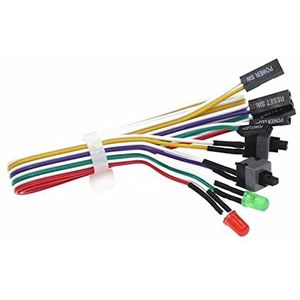 1 PC Computer Power Line Hoofdmotor Power Switch Kabellengte 50 cm Met LDE Lamp Reset Schakelaar Kabelverbinding Schakelaar fo