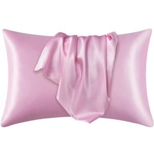 Kussenslopen zijden kussensloop wit zwart grijs kaki blauw roze zilver bed kussenslopen luxe hoesjes thuis beddengoed decor kussenslopen (roze, 1 stuk x 51 x 66 cm (20x26 inch)