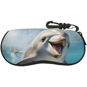 Grappige Dier Dolfijn Print Zachte Bril Case Zonnebril Pouch Modieuze Accessoire Flexibele Universele Fit