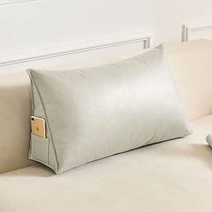 YUR Luxe driehoek sofa rugkussen voor bed leeskussen,Waterdichte kunstlederen hoes,Grote taille ondersteuning kussen rugleuning ondersteuning